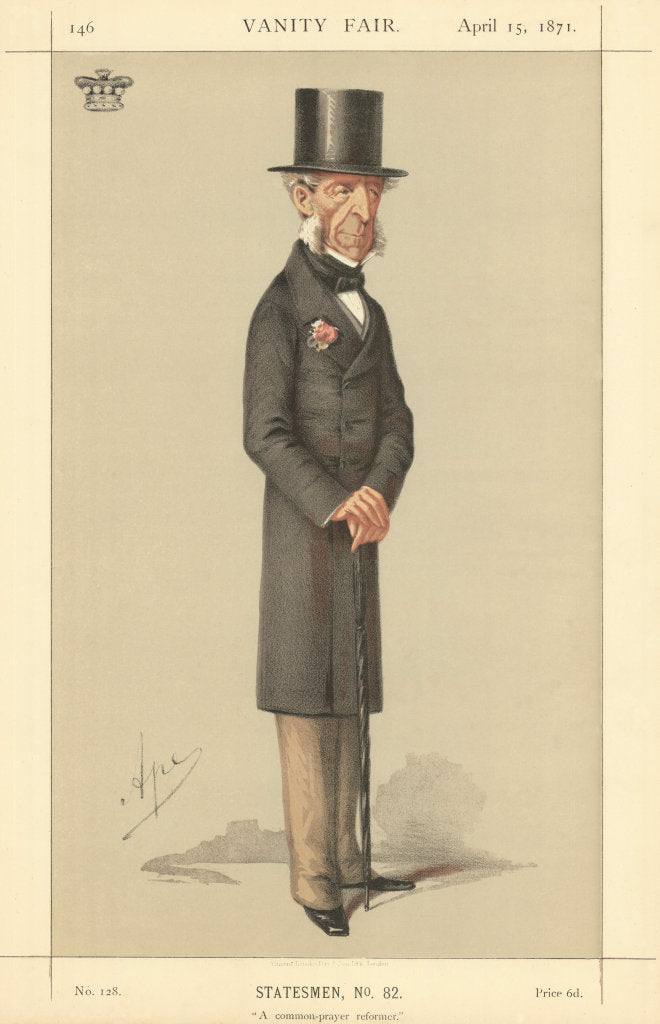 VANITY FAIR SPY CARTOON Robert Grosvenor, Baron Ebury 'A common-prayer…' 1871